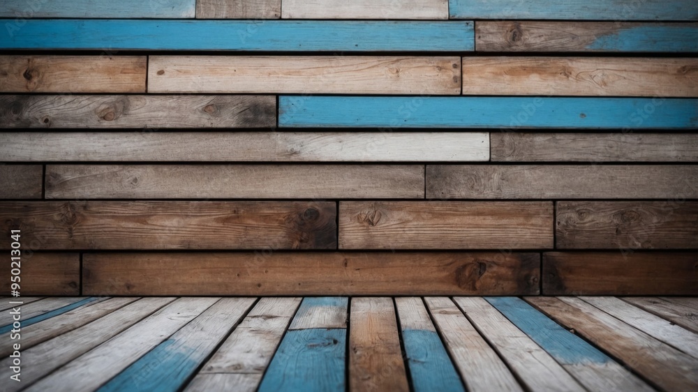 Wooden background with blue and white colored planks. Wooden background with blue and white colored planks.
