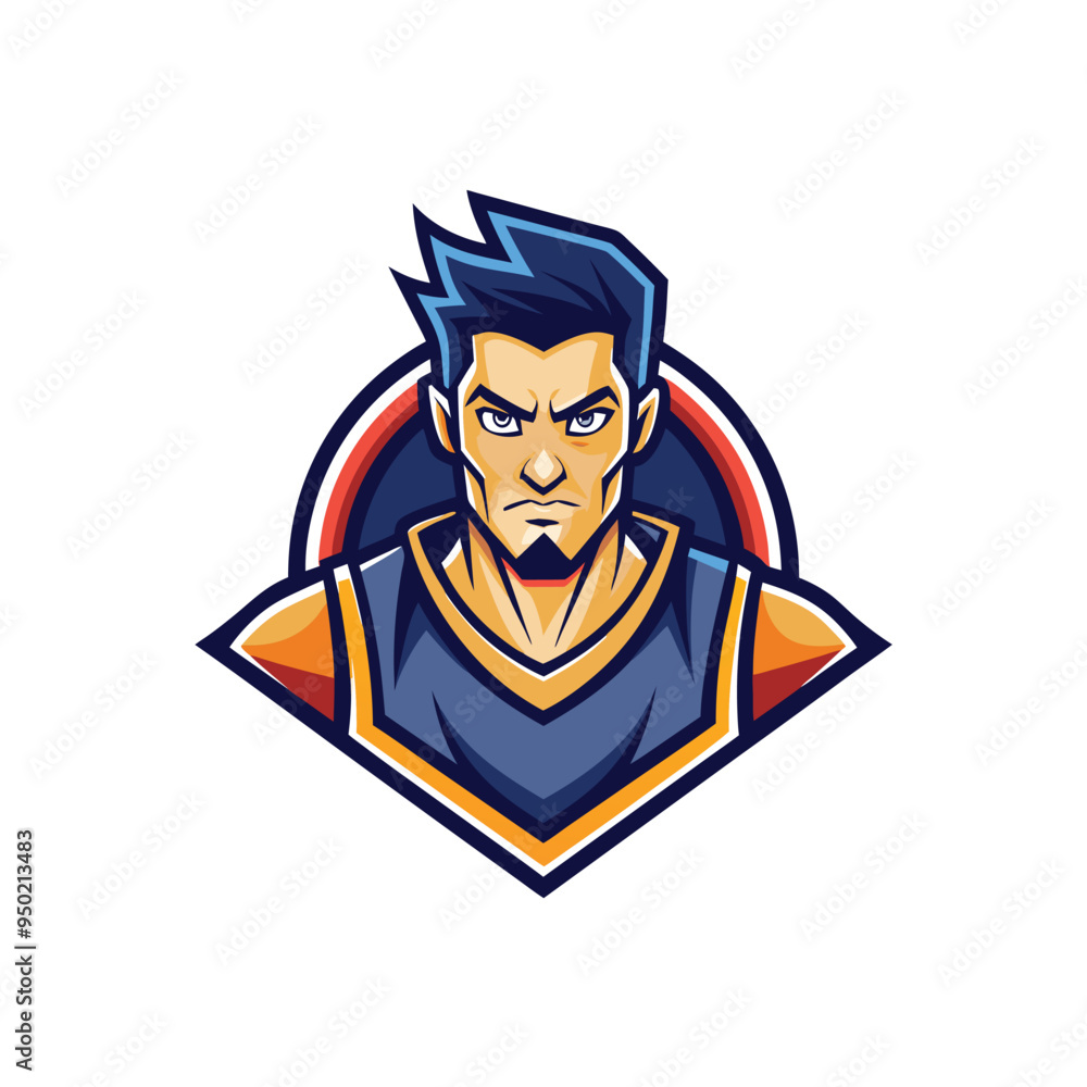 Angry Man face mascot logo icon vector design Angry Man face mascot logo icon vector design
