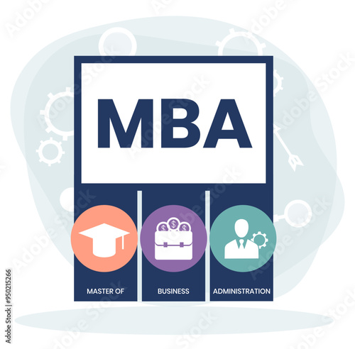 MBA - Master of Business Administration acronym, business concept background