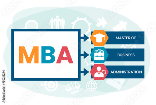 MBA - Master of Business Administration acronym, business concept background