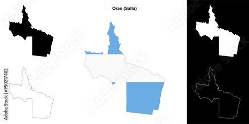 Oran department (Salta) outline map set