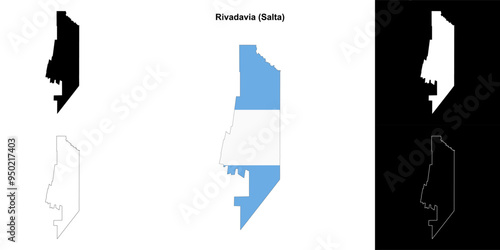 Rivadavia department (Salta) outline map set