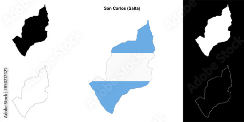 San Carlos department (Salta) outline map set