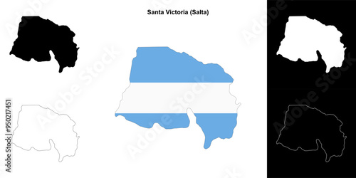 Santa Victoria department (Salta) outline map set