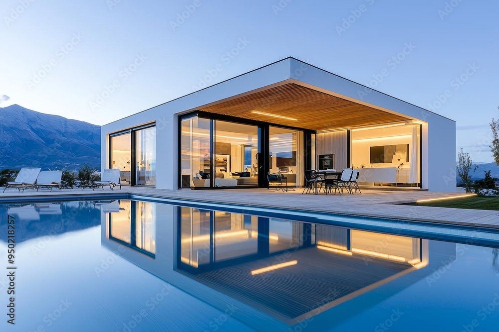 Fototapeta premium A modern home with integrated energysaving technologies
