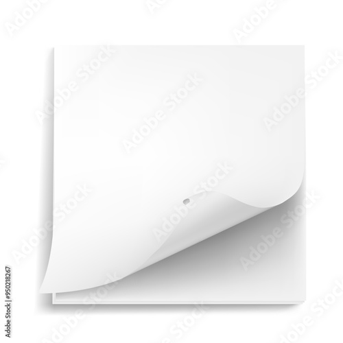 3D Blank White Sticker With Shadow On White