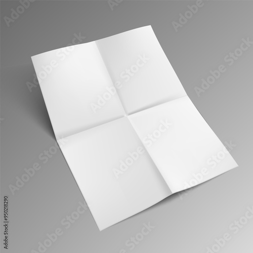 A4 Sheet Of Paper Folded Four Times