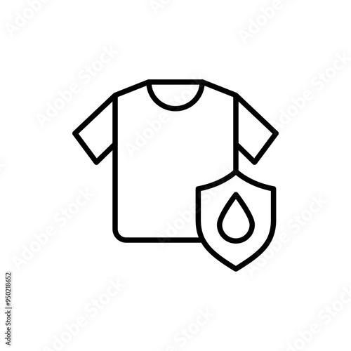 Waterproof clothes outline icons, minimalist vector illustration ,simple transparent graphic element .Isolated on white background