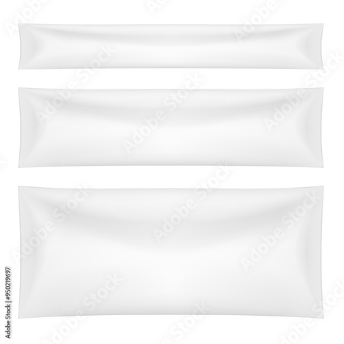 3D Clear Horizontal Banner Isolated On White
