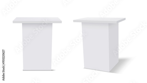 White Clear Information Stand Or Reception Mockup