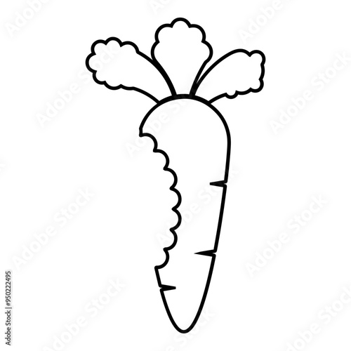 Carrot Bitten Outline