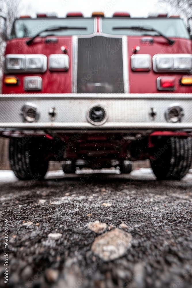 Detailed Close-Up of Fire Engine Emergency Equipment, Showcasing Firefighting Readiness and Importance during Operations Detailed Close-Up of Fire Engine Emergency Equipment, Showcasing Firefighting Readiness and Importance during Operations