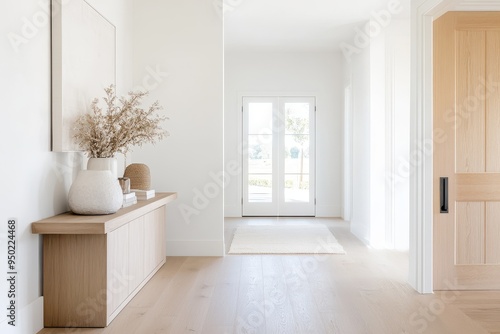 Modern Neutral Entryway Console with Sleek Design and Minimalist Storage Solutions