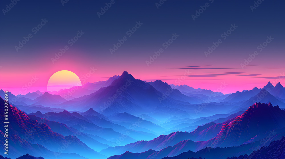 Mountains and hills at sunset. Beautiful view Mountains and hills at sunset. Beautiful view