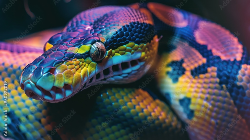 Fototapeta premium Vibrant Snake Close-Up