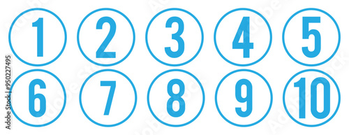 Set of numbers . Number circles set1 to 10 . Set of Round 1-10 numbers icon for education . Vector illustration