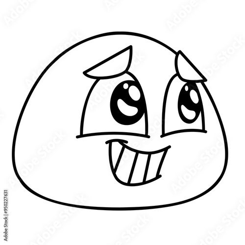 Embarrassed Face Emoji Line