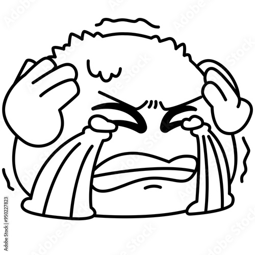 Miserable Face Emoji Line