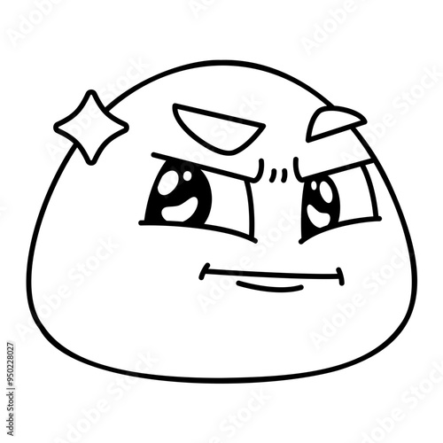 Suspicious Face Emoji Line