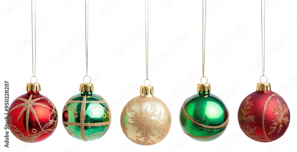 Obraz premium PNG Colorful Christmas tree ornaments
