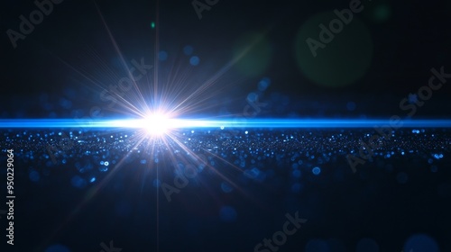 lense flare effect on blue background