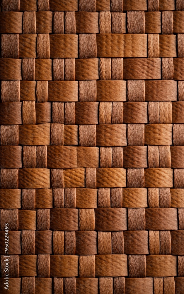 Close-up of woven wooden texture with natural brown tones. Close-up of woven wooden texture with natural brown tones.