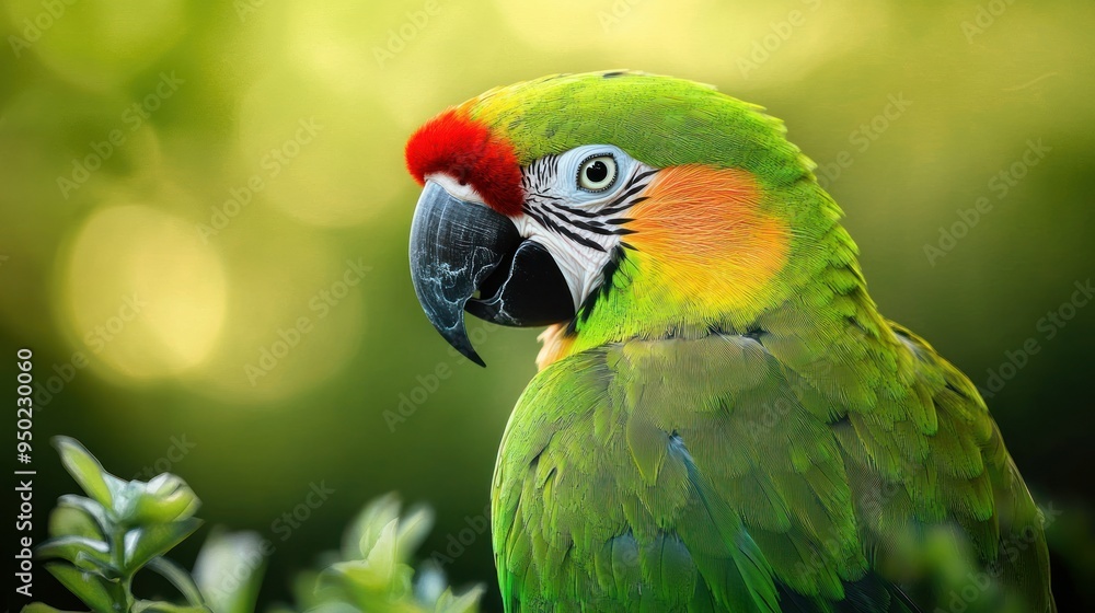 Naklejka premium a beautiful parrot closeup photo