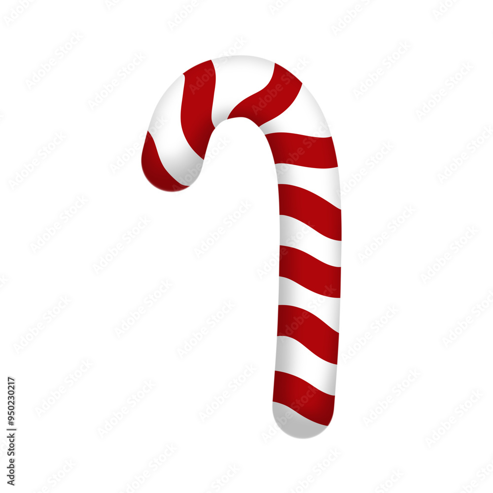 Red candy cane raster illustration Red candy cane raster illustration