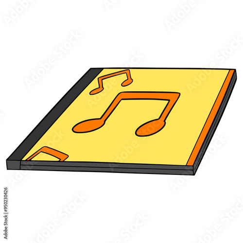 music cd case illustration hand drawn isolated vector