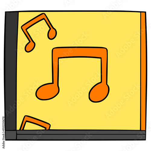 music cd case illustration hand drawn isolated vector