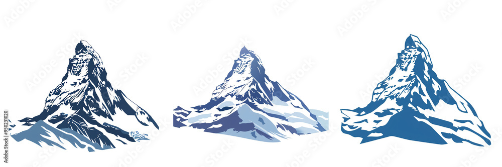 A simple vector icon illustration depicting the group of Matterhorn for a website isolated white background A simple vector icon illustration depicting the group of Matterhorn for a website isolated white background