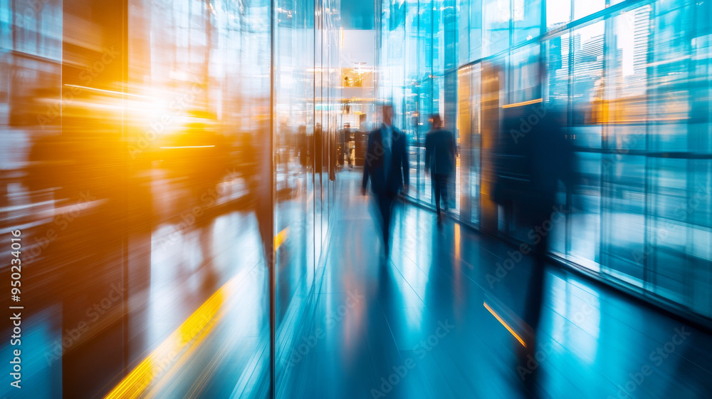 Urban Flow: Businesspeople in motion, traversing a modern glass building, the city reflecting in the glass, conveying a sense of purpose and dynamism. Urban Flow: Businesspeople in motion, traversing a modern glass building, the city reflecting in the glass, conveying a sense of purpose and dynamism.