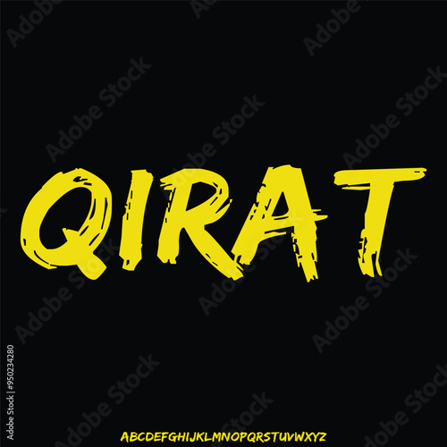 qirat, futuristic geometric font vector photo