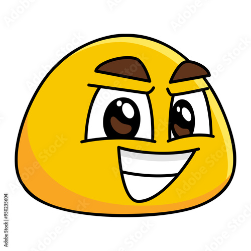 Determined Face Emoji Filled Line