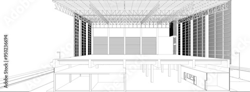3D illustration of industrial project