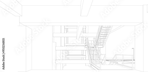 3D illustration of industrial project