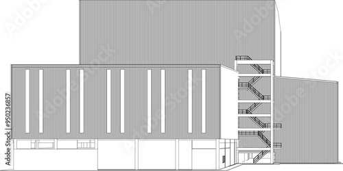 3D illustration of industrial project