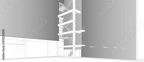 3D illustration of industrial project