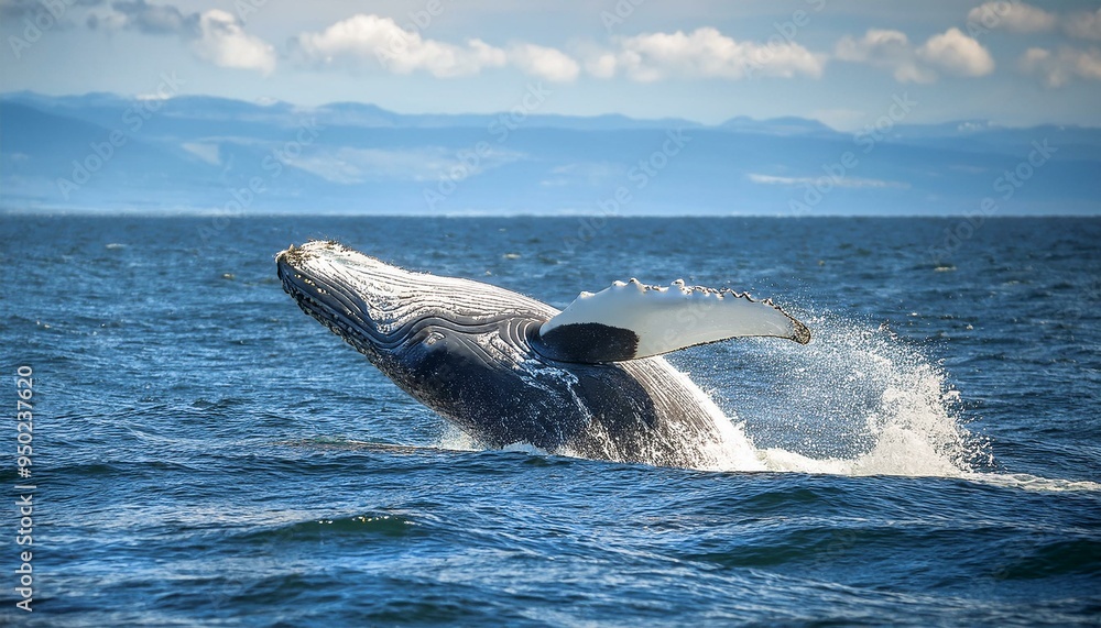 Fototapeta premium ballena saltando en el mar