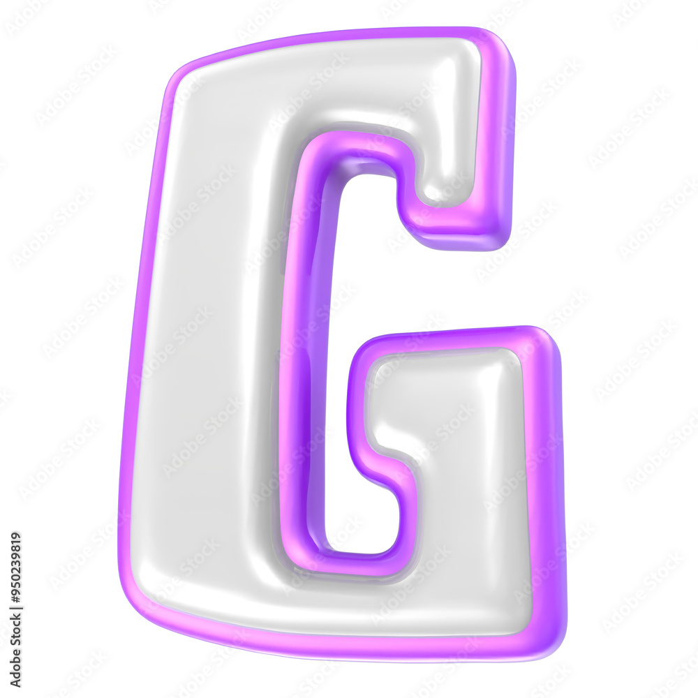 Font G Purple And White 3D Rendering Font G Purple And White 3D Rendering