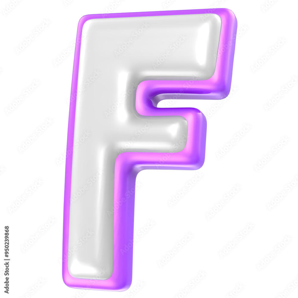 Font F Purple And White 3D Rendering Font F Purple And White 3D Rendering