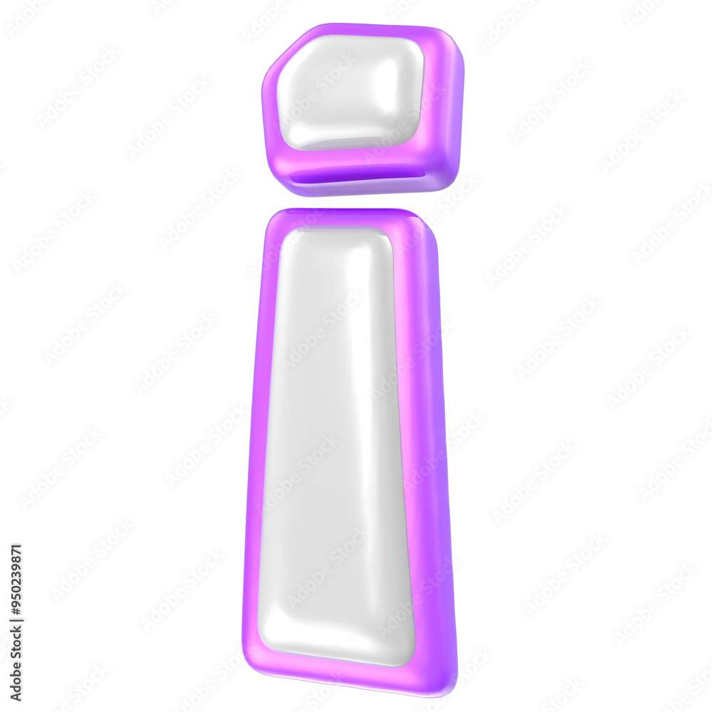Font I Purple And White 3D Rendering Font I Purple And White 3D Rendering