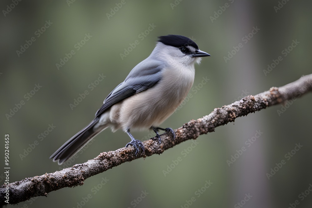 Canada jay bird blurry nature background, Ai Generated Canada jay bird blurry nature background, Ai Generated