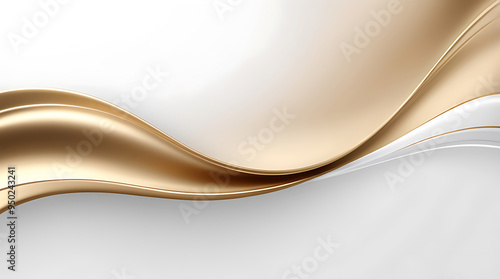 Abstract white gold Gradient background luxury with golden line wave that looks modern blurry background. ai