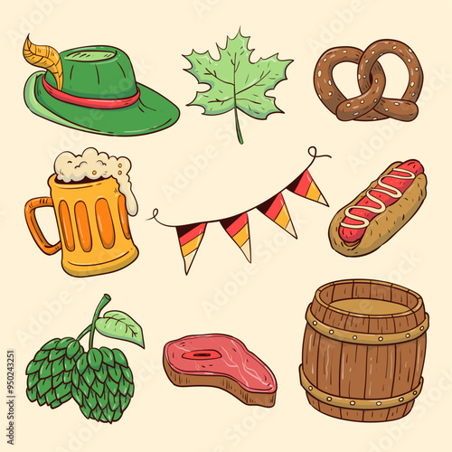 Set of Oktoberfest element vector