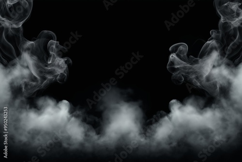 White Smoke on Black Background photo