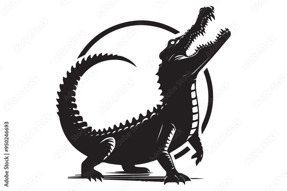 Fototapeta premium Crocodile silhouette vector illustration