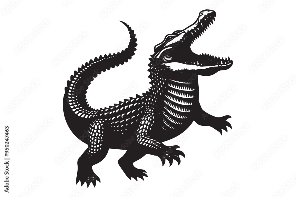 Crocodile silhouette vector illustration Crocodile silhouette vector illustration