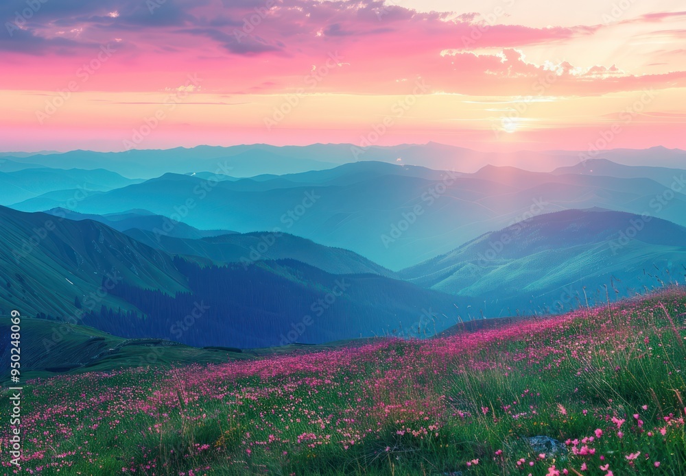 Sunrise Over Majestic Mountains Sunrise Over Majestic Mountains