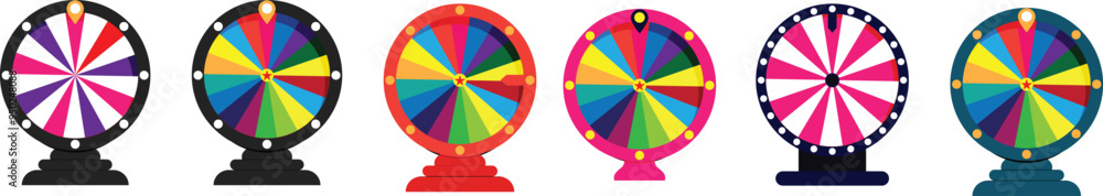 Obraz premium fortune wheel in modern style. Isolated flat vector illustration. Success vector concept illustration. Gambling fortune chance. vector set eps10